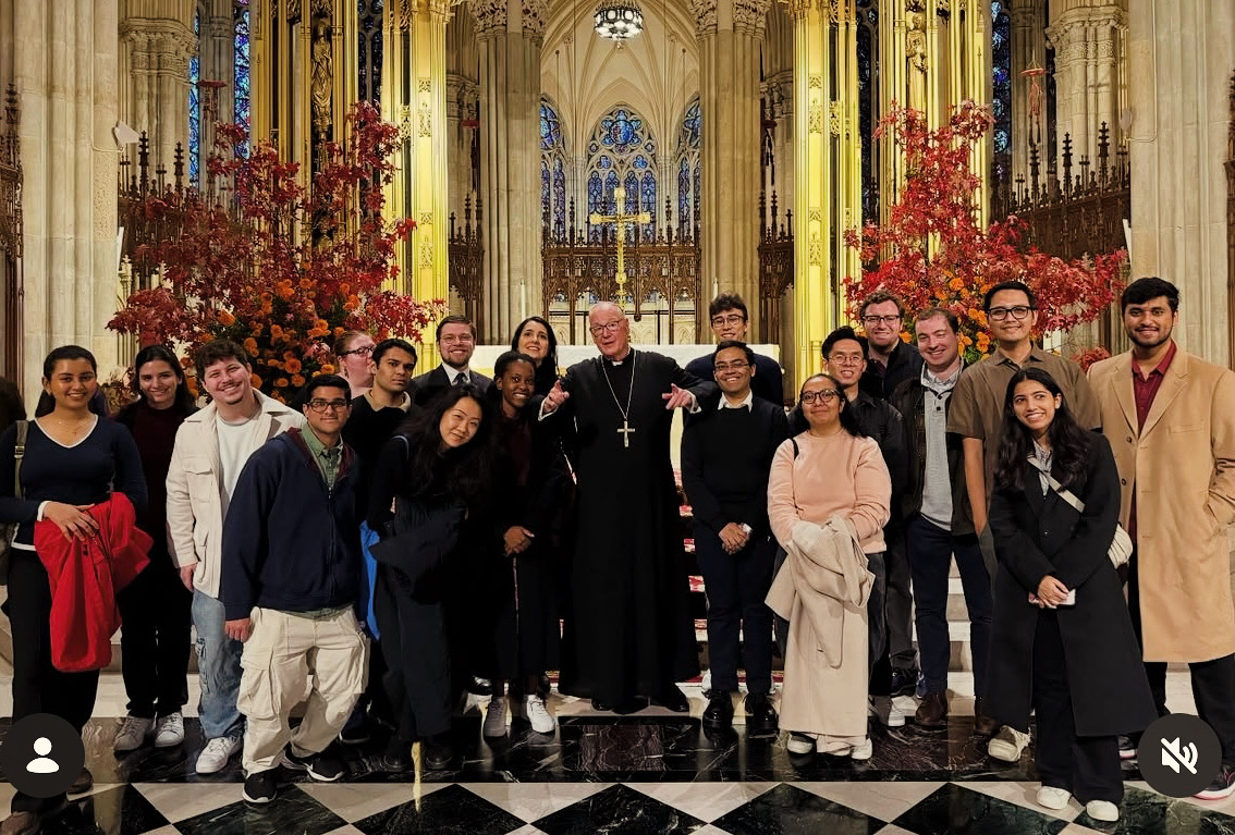 Patrons' tour group with cathedral staff