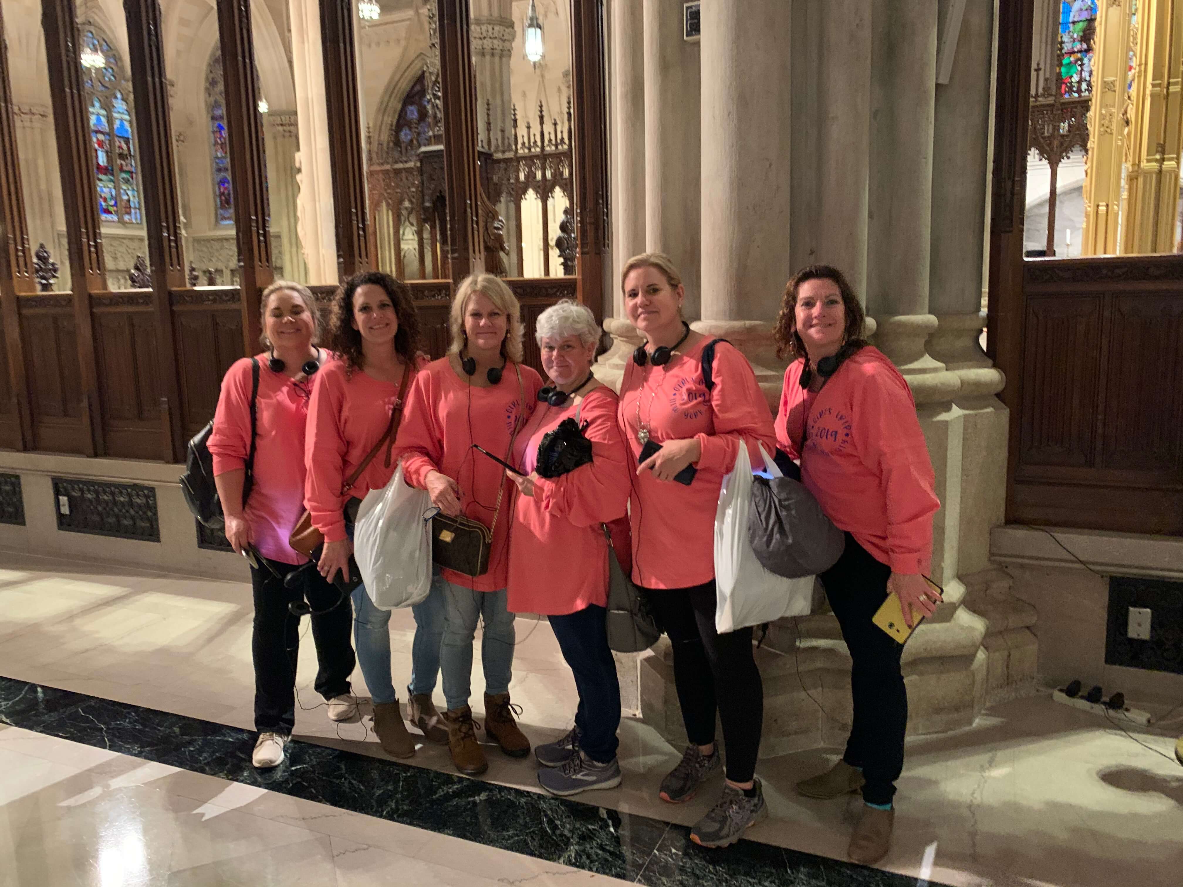 Women's group at the sacristy chapel altar